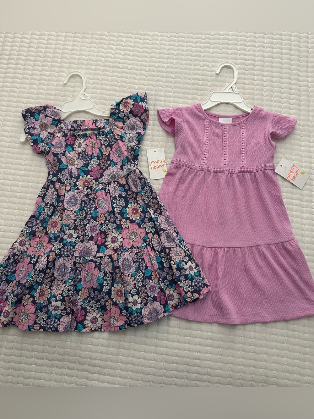 Toddler Dress Bundle- Pink Dress & Navy Floral Flutter-Sleeve Dress. 3T NWT